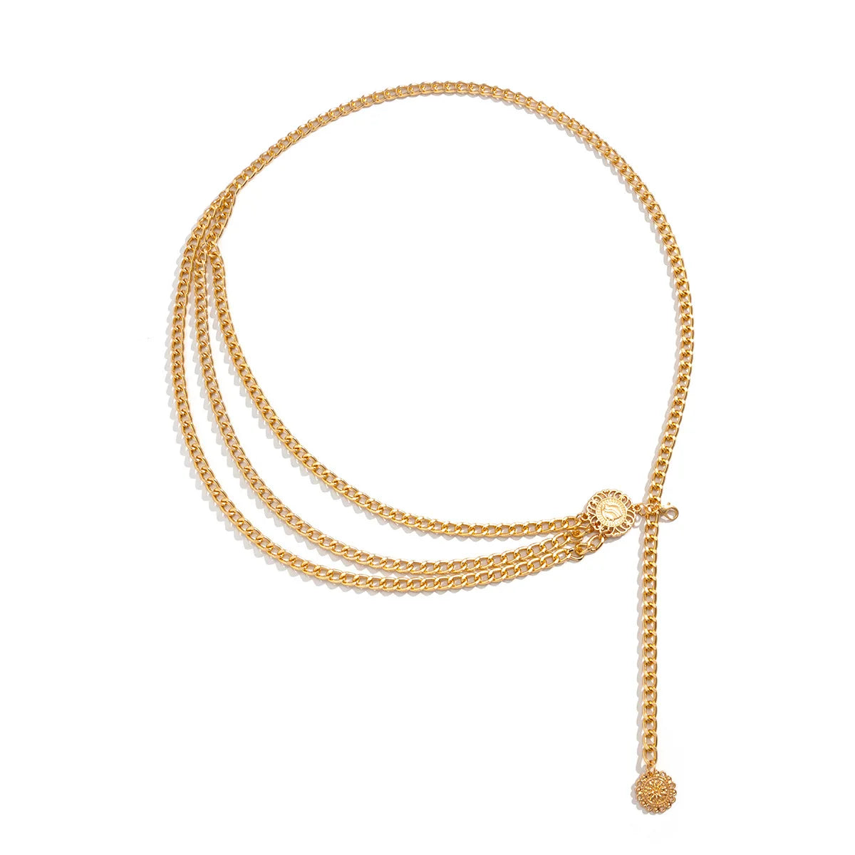 Estilo Punk Hip Hop, cadena de cintura que combina con todo, Luna, cinturón de Metal Vintage para mujer, cinturón de cadena de cintura alta Vintage para mujer.