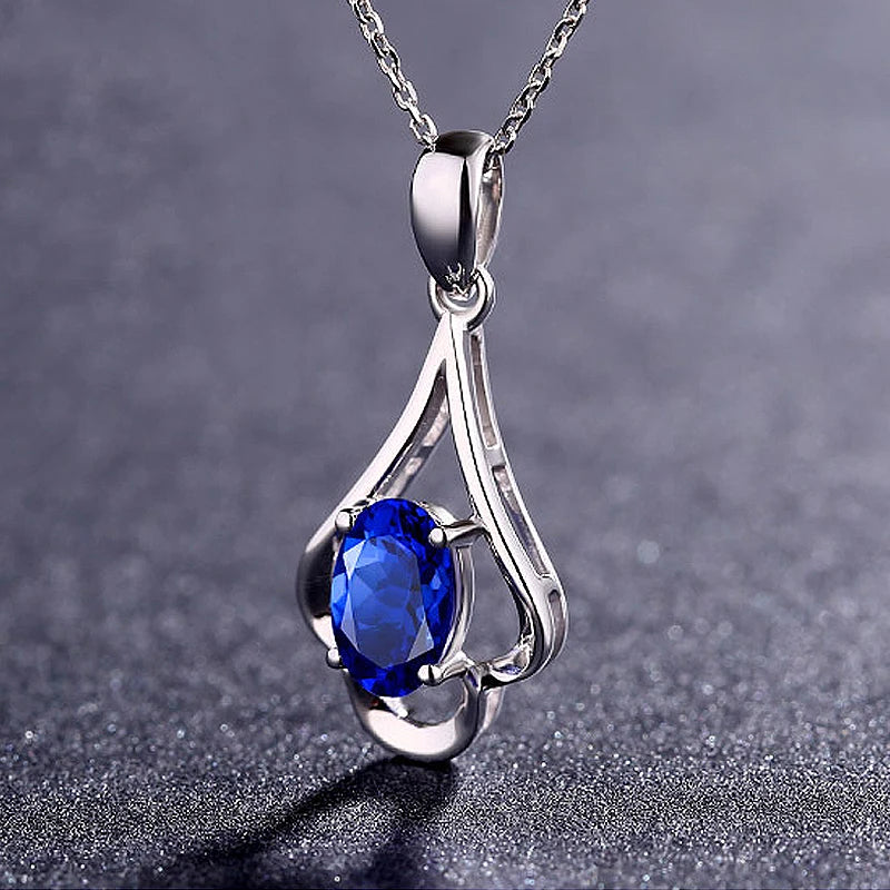 Collar Retro de plata 925, joyería con forma ovalada, colgante de piedras preciosas de rubí, accesorios para mujer, regalo de fiesta de promesa de compromiso de boda