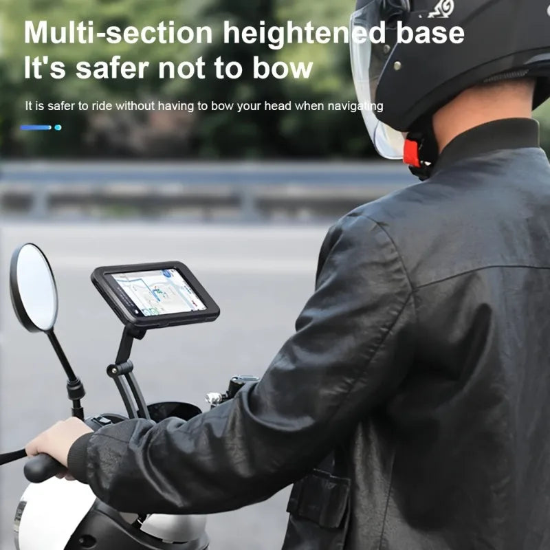 Soporte impermeable para teléfono móvil de motocicleta, bicicleta Universal, GPS 360 ° Soporte giratorio para teléfono
