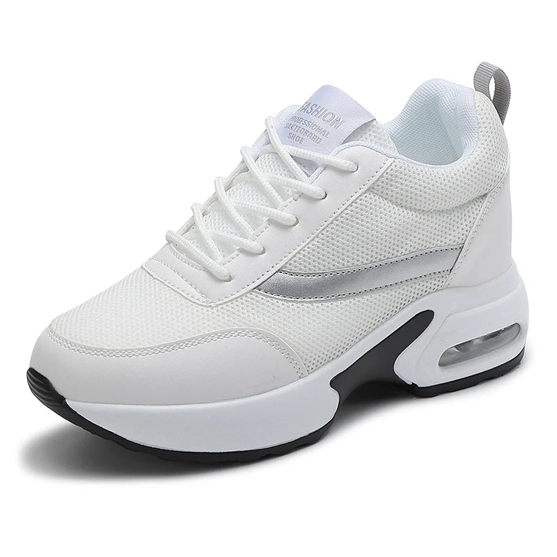 Zapatos de plataforma a la moda para mujer, zapatos informales invisibles con aumento de altura, zapatos transpirables con cojín de aire para caminar y viajar