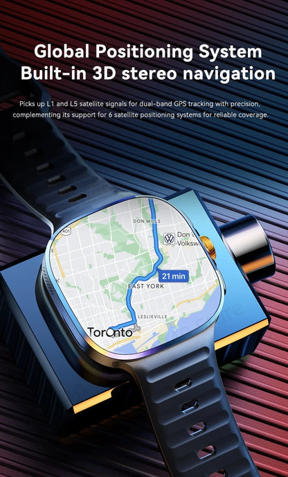 Smartwatch M99 5G with 2.4-inch AMOLED display and 900W rotating camera, with WIFI, GPS, compass, NFC, and Bluetooth. Smartwatch for men and women. ⌚📱✨