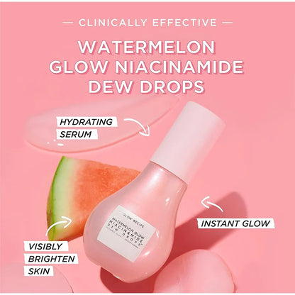 40ML sandía niacinamida brillo esencia bombilla diseño con ácido hialurónico vitamina E maquillaje facial hidratante ligero