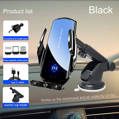 Soporte de teléfono para coche, cargador inalámbrico para iPhone 10, 12, 13, 14, 15 Pro Max, ventosa para parabrisas, salpicadero, ventilación de aire, estación de carga rápida