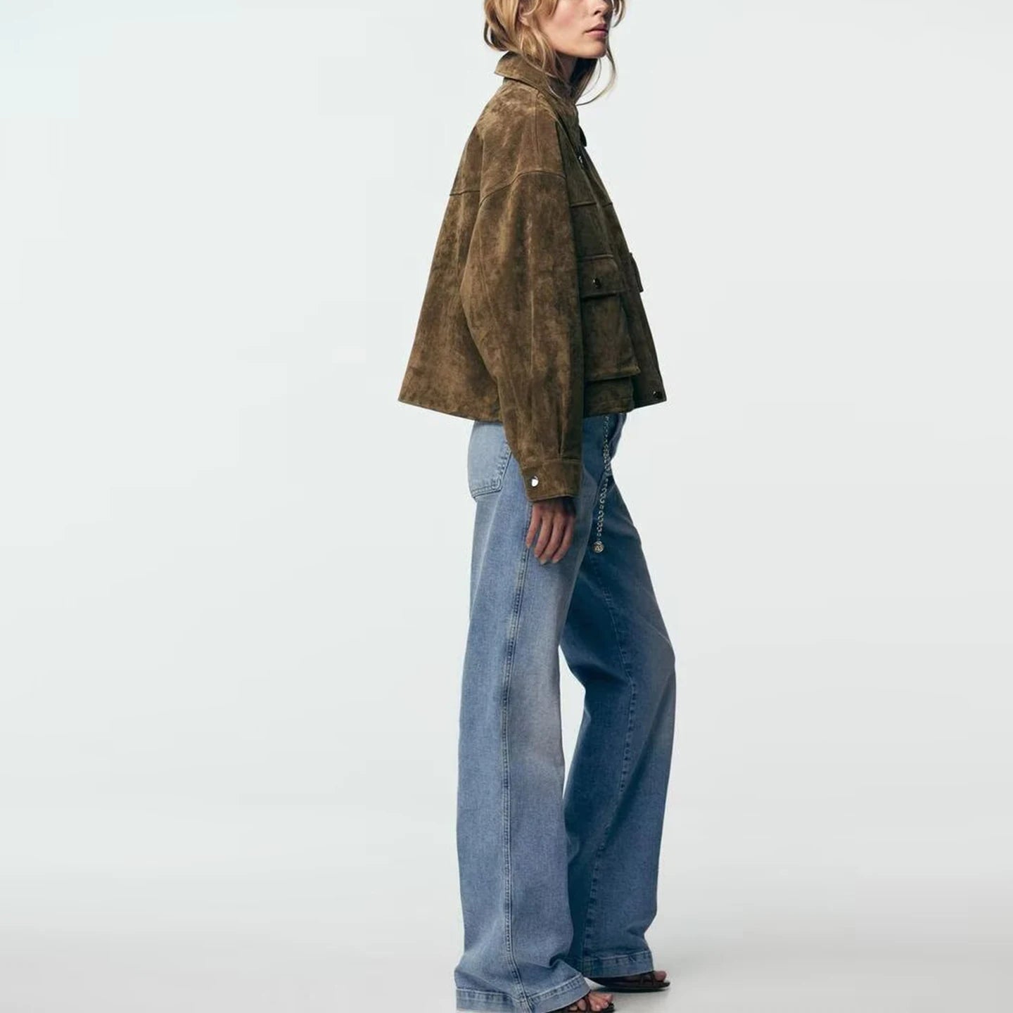 Chaqueta de Piloto de Cuero Puro para Mujer Z, Estilo, Corte Están, Chaqueta Corta, E y de Calidad