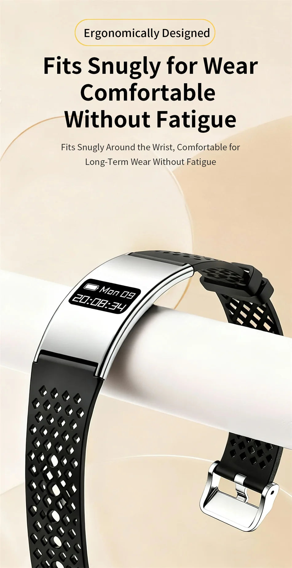 Pulsera inteligente para hombres y mujeres, Monitor de ritmo cardíaco durante el sueño, banda inteligente de salud, rastreador de actividad/deporte resistente al agua, reloj inteligente para Android iOS