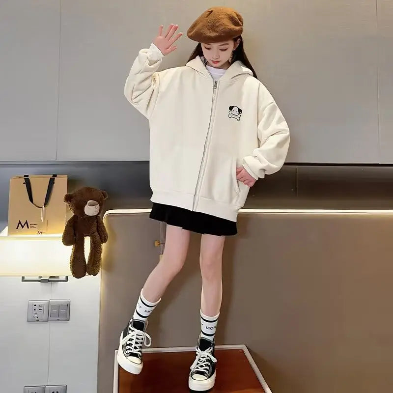 Korean-style long-eared Pacha dog hoodie, loose, trendy, and versatile, for toddlers