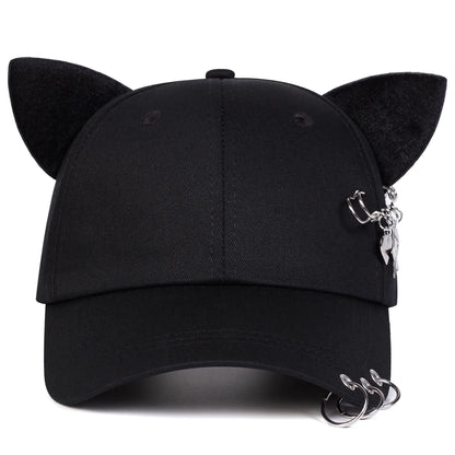 Gorra de Béisbol Unisex con Orejas de Gato, Ajustable, Casual, para Primavera y Otoño, Protección Solar, Gorra Deportiva