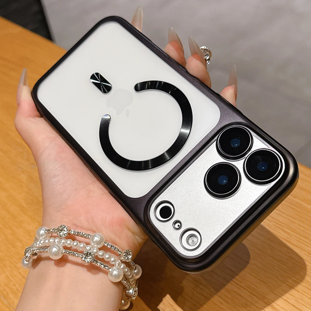 Funda magnética translúcida mate de lujo para iPhone 17 Pro Max 17Pro 17 Air, fundas protectora para cámara de carga inalámbrica Magsafe, funda para iphone 17 pro max