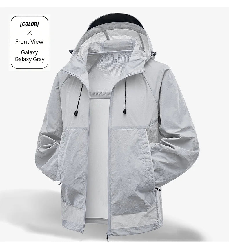 EUMERGX-Chaqueta impermeable para hombre y mujer, cortavientos con protección solar para pesca, escalada, senderismo, abrigo ligero para lluvia, unisex, para verano