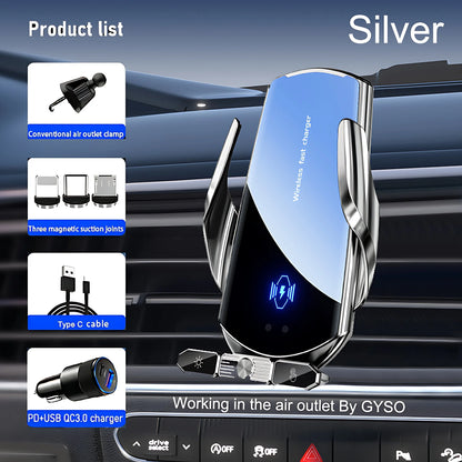 Soporte de teléfono para coche, cargador inalámbrico para iPhone 12, 13, 14, 15 Pro Max, ventosa para parabrisas, salpicadero, ventilación de aire, estación de carga rápida