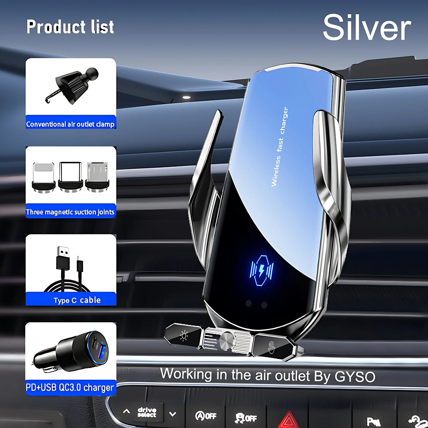 Soporte de teléfono para coche, cargador inalámbrico para iPhone 10, 12, 13, 14, 15 Pro Max, ventosa para parabrisas, salpicadero, ventilación de aire, estación de carga rápida