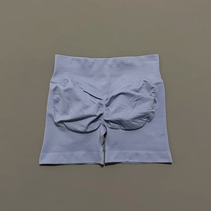 Shorts Deportivos HISTELLO Impacts de 4.5" para Mujer, Shorts de Ciclismo de Cintura Baja, Shorts de Gimnasio, Leggings de Yoga sin Costuras con Efecto Push-Up