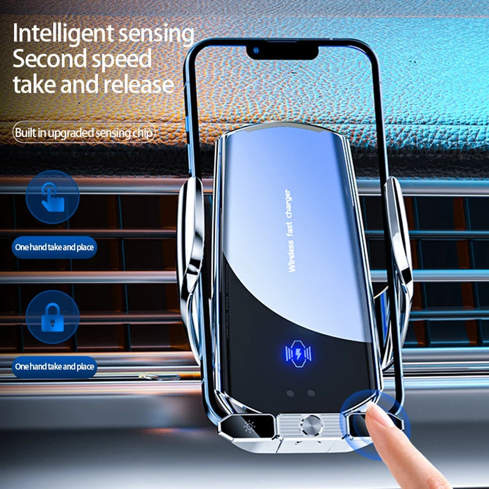 Soporte de teléfono para coche, cargador inalámbrico para iPhone 10, 12, 13, 14, 15 Pro Max, ventosa para parabrisas, salpicadero, ventilación de aire, estación de carga rápida