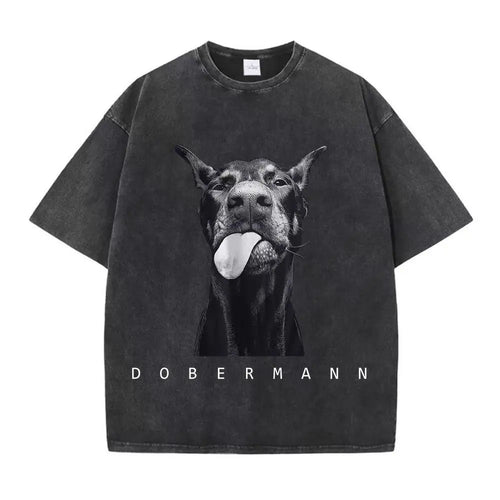 Women's washed cotton T-shirts, short sleeve and round neck