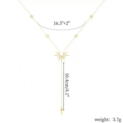 Collar con colgante en forma de Y de acero inoxidable para mujeres y niñas, gargantilla colgante con borla larga de circonia cúbica a la moda, regalos de joyería