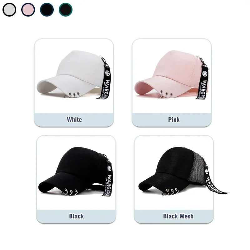Gorra de Béisbol Clásica con Visera Metálica Personalizada, Estilo Ligero y Transpirable Cuatro colores para elegir
