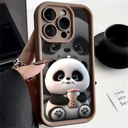 Funda suave de TPU Panda para iPhone 15 Pro Max, Fundas para iPhone 16 17 Air 13 14 11 12 16E 7 8 Plus SE 17promax 16promax