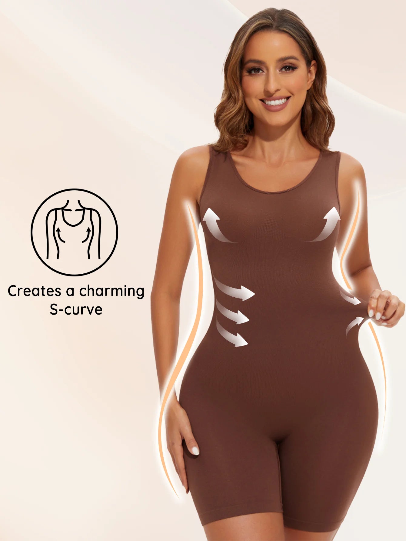 POKARLA Bodysuits sexys de cobertura total, faja moldeadora de muslos, mono moldeador de hombros anchos, faja sin costuras, adelgazante.