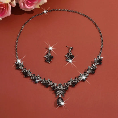 3 uds nuevos conjuntos de Collar de moda para mujer Collar de gota de agua gargantilla Collar pendiente conjunto de joyería para graduación cumpleaños boda nupcial