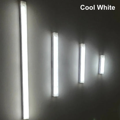 Tira de luces LED con Sensor de movimiento, luz nocturna con Sensor inalámbrico, Detector recargable por USB, lámpara de pared, armario de cocina y almacenamiento