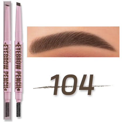 Lápiz de cejas 2 en 1, cosméticos profesionales, maquillaje para mujeres, 5 colores, pincel de tatuaje de cejas resistente al agua, lápiz de cejas de larga duración
