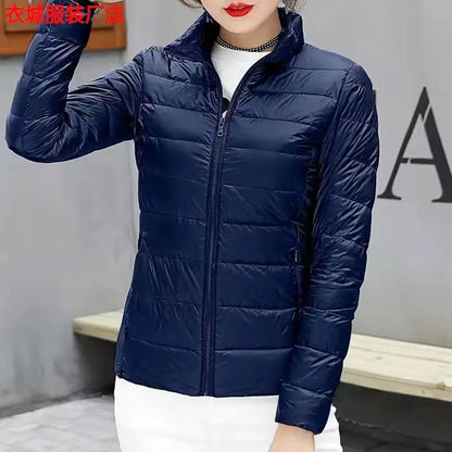 Nueva Chaqueta de Plumón con Capucha para Mujer, Corta, uesa, Cálida, Informal, ra, Estilo Coreano, Diseño Simple