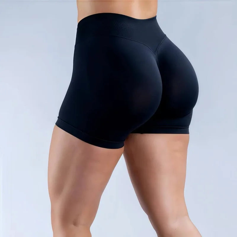 Shorts Deportivos HISTELLO Impacts de 4.5" para Mujer, Shorts de Ciclismo de Cintura Baja, Shorts de Gimnasio, Leggings de Yoga sin Costuras con Efecto Push-Up