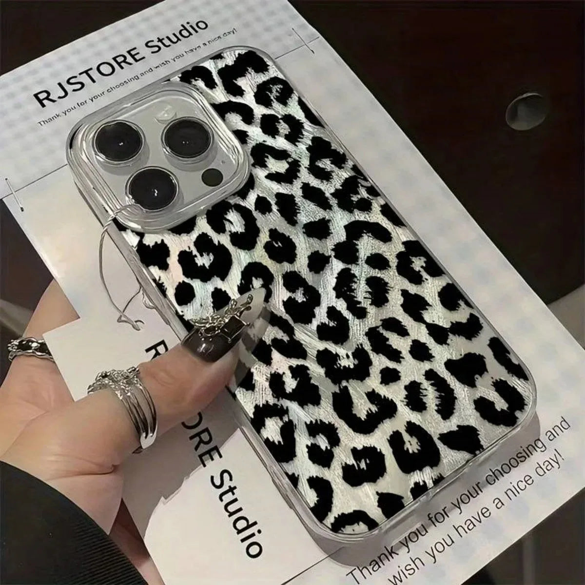 Leopard Print Clear Phone Case for iPhone 16 15 14 13 12 11 Pro Max 16E XS XR X 7 8 Plus SE, Shockproof Silicone Soft Cover
