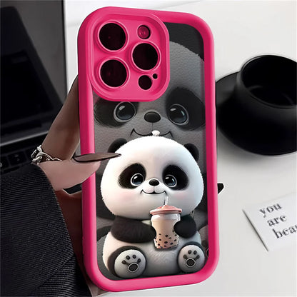 Funda suave de TPU Panda para iPhone 15 Pro Max, Fundas para iPhone 16 17 Air 13 14 11 12 16E 7 8 Plus SE 17promax 16promax
