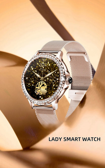 NX19 Fashion Smart Watch for Women Bluetooth Call Smart Sports Bracelet IP68 Diamond Waterproof Watch