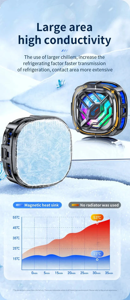 X76 2 en 1 ventilador de refrigeración de radiador móvil magnético 3 velocidades RGB para juego de teléfono PUBG iPhone Samsung Huawei