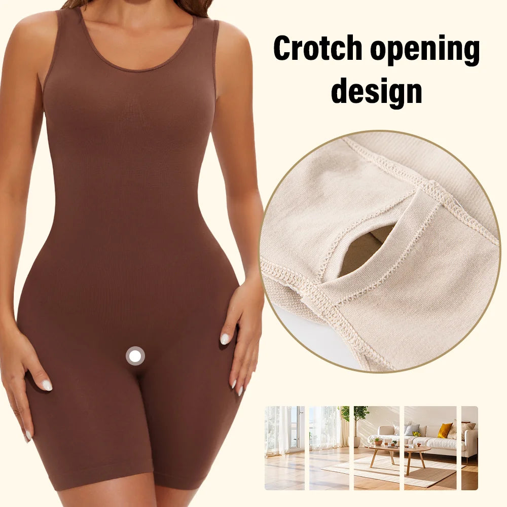 POKARLA Bodysuits sexys de cobertura total, faja moldeadora de muslos, mono moldeador de hombros anchos, faja sin costuras, adelgazante.