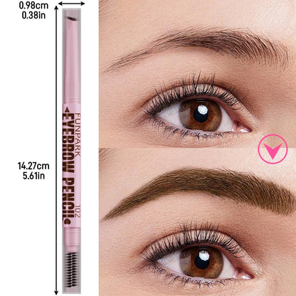 Lápiz de cejas 2 en 1, cosméticos profesionales, maquillaje para mujeres, 5 colores, pincel de tatuaje de cejas resistente al agua, lápiz de cejas de larga duración