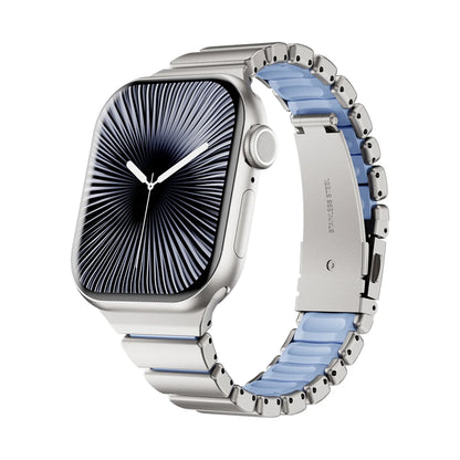 Correa de Acero Inoxidable para Apple Watch Series 10 11 42mm, Correa de Goma para Mujer para Iwatch 9 8 7 41mm 6 5 4 3 2 1 40mm 38mm