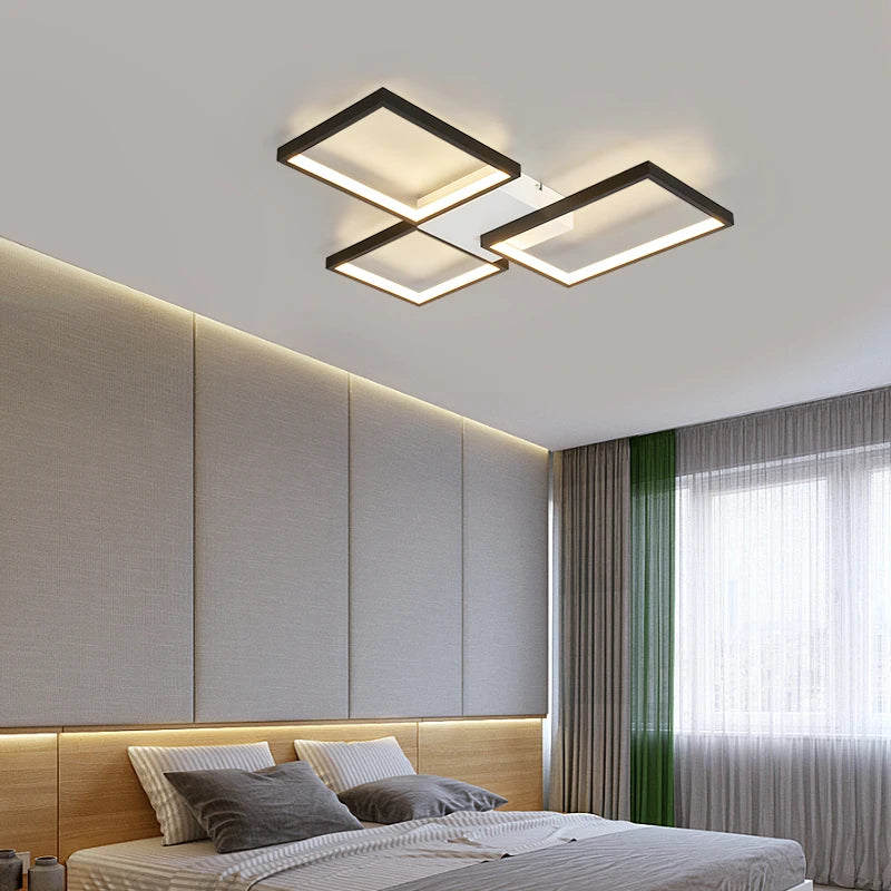 Modern LED Ceiling Lights for Living Room, Bedroom, Lustre, Home Decor, Dimmable Ceiling Lamp, Black/Gold Ceiling Light Fixtures