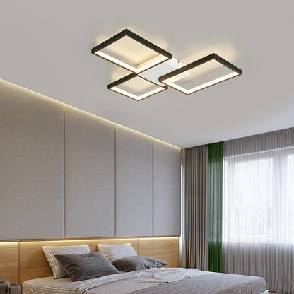 Modern LED Ceiling Lights for Living Room, Bedroom, Lustre, Home Decor, Dimmable Ceiling Lamp, Black/Gold Ceiling Light Fixtures