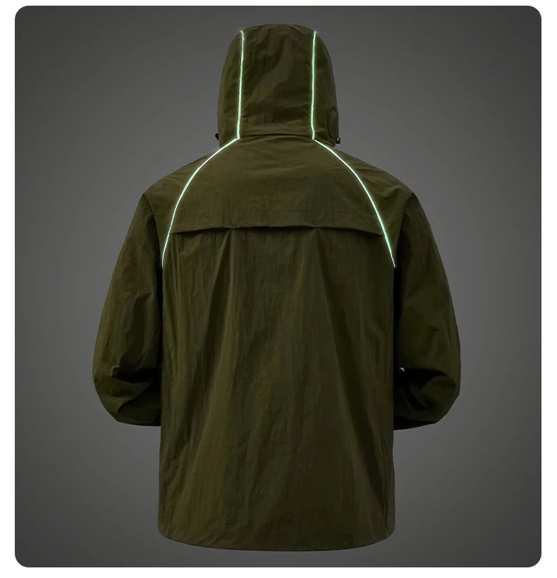 EUMERGX-Chaqueta impermeable para hombre y mujer, cortavientos con protección solar para pesca, escalada, senderismo, abrigo ligero para lluvia, unisex, para verano