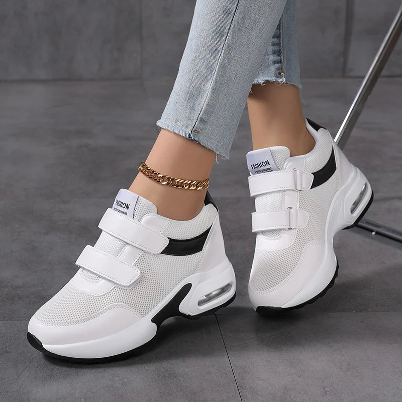 Zapatos de plataforma a la moda para mujer, zapatos informales invisibles con aumento de altura, zapatos transpirables con cojín de aire para caminar y viajar