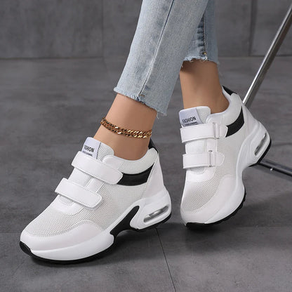 Zapatos de plataforma a la moda para mujer, zapatos informales invisibles con aumento de altura, zapatos transpirables con cojín de aire para caminar y viajar