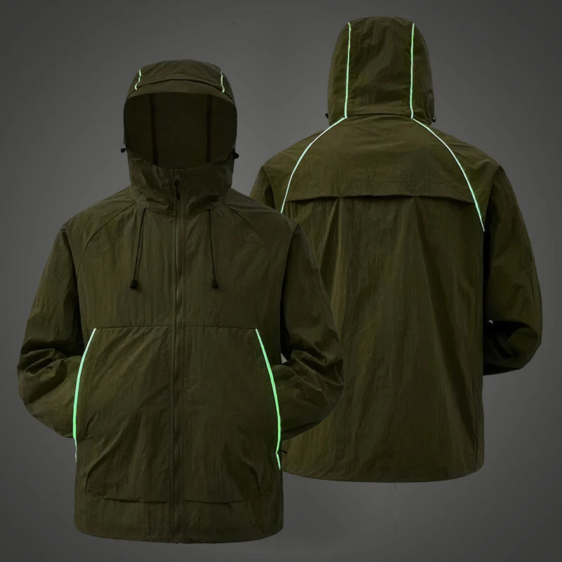 EUMERGX-Chaqueta impermeable para hombre y mujer, cortavientos con protección solar para pesca, escalada, senderismo, abrigo ligero para lluvia, unisex, para verano