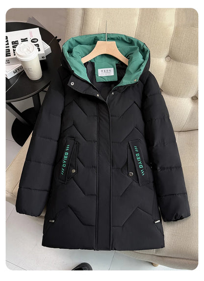 High-end women's mid-length down jacket, thick, warm and stylish, Korean style, for winter, c...