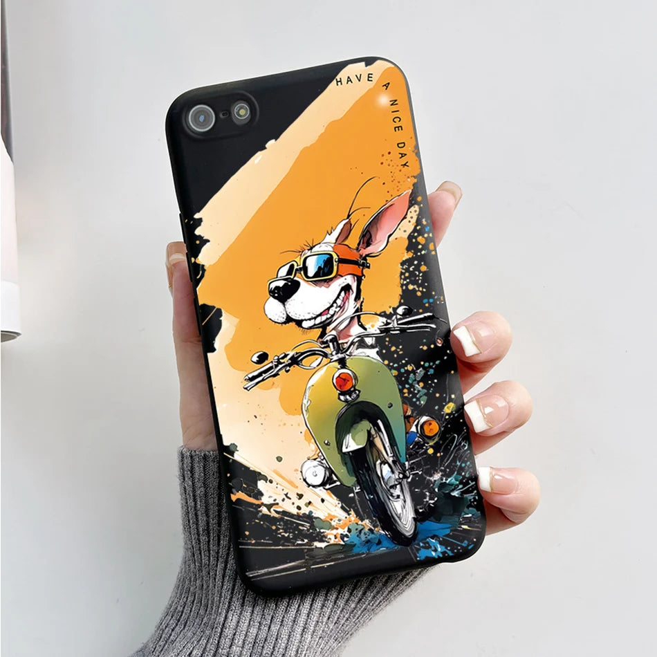 Para iPhone 5 5S Funda lindo oso dibujos animados Rana pintado Funda suave para iPhone SE 2016 2020 2022 SE2 Funda de teléfono de silicona Coque Funda