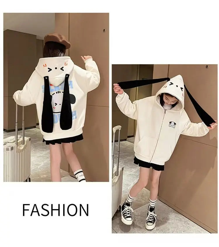 Korean-style long-eared Pacha dog hoodie, loose, trendy, and versatile, for toddlers