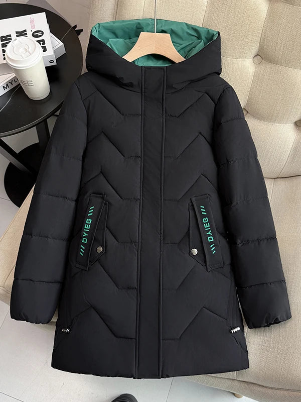 High-end women's mid-length down jacket, thick, warm and stylish, Korean style, for winter, c...