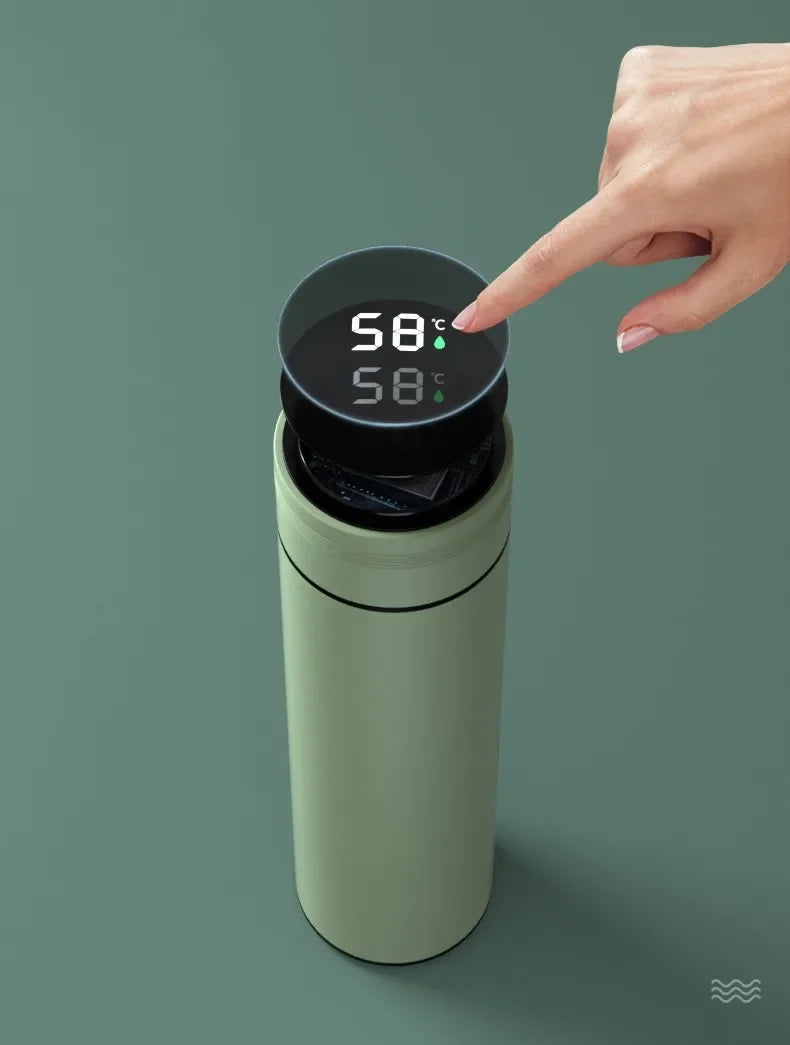 Taza Termo con pantalla de temperatura de 500ML, botella Termo dividida de acero inoxidable, taza aislada al vacío para exteriores, regalo del Día del Padre