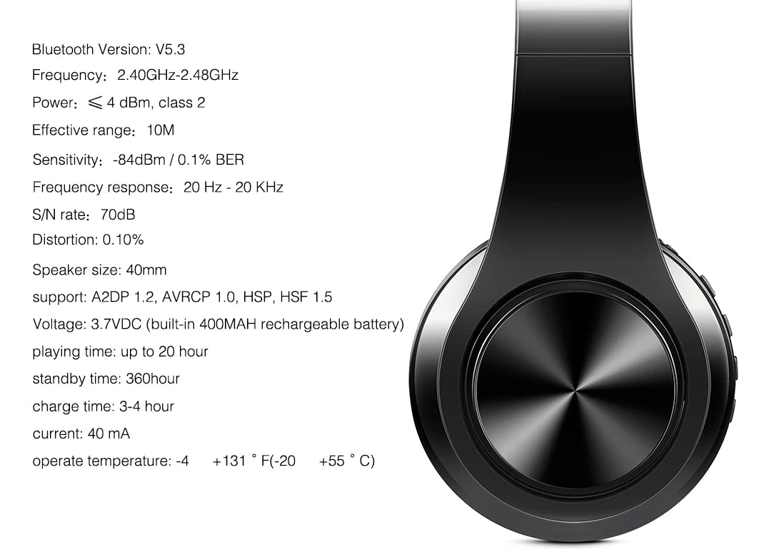 Regalo para Mujer Auriculares inalámbricos dorados Auriculares Bluetooth Auriculares estéreo Juego con micrófono incorporado con universal para Android e iOS