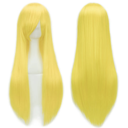 Soowee, pelo sintético de 80cm de largo, pelucas de Cosplay blancas y moradas, peluca recta de pelo negro para fiesta, peluca para mujer.