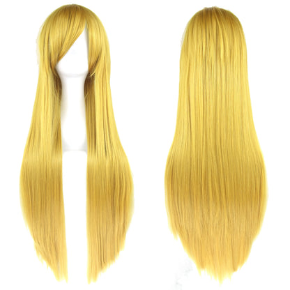 Soowee, pelo sintético de 80cm de largo, pelucas de Cosplay blancas y moradas, peluca recta de pelo negro para fiesta, peluca para mujer.