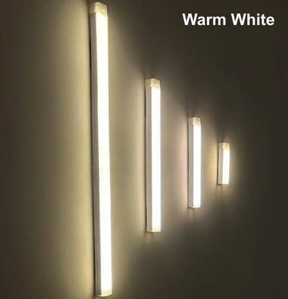 Tira de luces LED con Sensor de movimiento, luz nocturna con Sensor inalámbrico, Detector recargable por USB, lámpara de pared, armario de cocina y almacenamiento