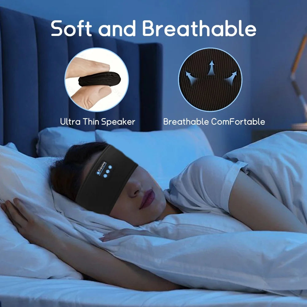 HOMEFISH BT auriculares deportivos diadema para dormir auriculares inalámbricos elásticos música máscara de ojos auriculares inalámbricos con Bluetooth diadema